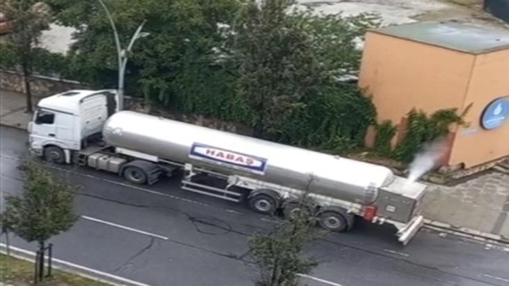 Park halindeki tanker korkuya neden oldu gaz sizintisi ekipleri harekete gecirdi muHeGqVe